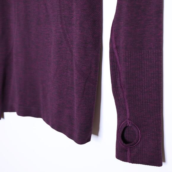 LULULEMON Swiftly Tech Long Sleeve Crew Plum Black Stretch Active Women's 6 - Picture 5 of 15